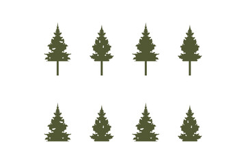 set of pine tree, tree template, nature logo, tree inspiration.