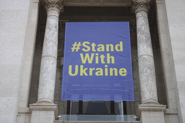 ukaraine stand with building demo protest war statement