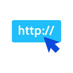 Domain URL icon vector graphic illustration in blue