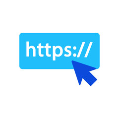 Domain address icon vector graphic illustration in blue