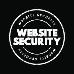 Website Security text stamp, concept background