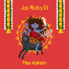 Happy Navratri - Goddess Durga - Seventh Form- Maa Kalratri