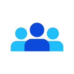 Group team icon vector graphic illustration in blue