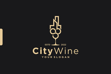 wine city logo, wine logo, logo inspiration.