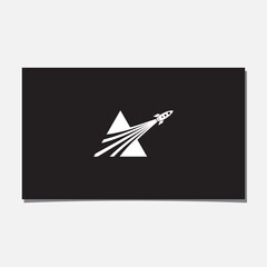 MOUNTAIN, TRIANGLE, INITIAL A, AND ROCKET LOGO DESIGN