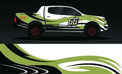 Editable template for wrapping trucks with abstract stickers. High resolution vector graphics.