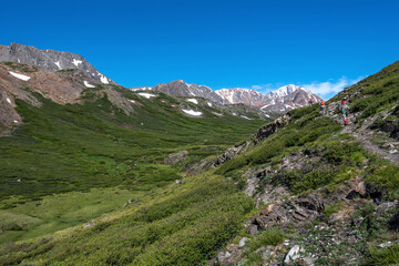 Fototapeta premium glacier mountains valley hiking hiker summer
