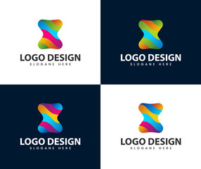 Fototapeta na wymiar Abstract modern colourful 3d logo design
