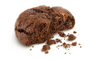 chocolate cookies isolated on white background with clipping path and full depth of field
