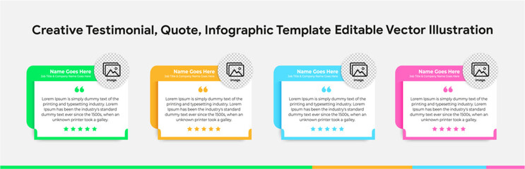 Creative Testimonial, Quote , Infographic, Banner Template Editable Vector Illustration