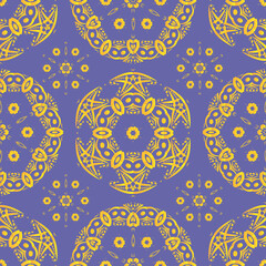 Seamless pattern with abstract ornament on background in trendy color 2022 