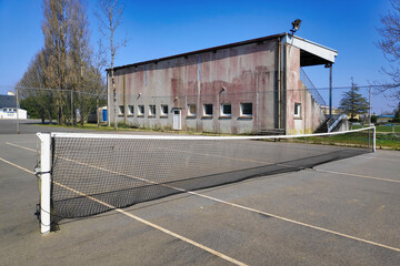 Empty tennis hard court