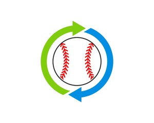 Circular arrow with baseball inside