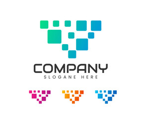 Abstract technology logo. square connection technology logo