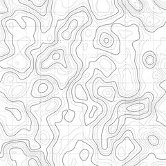 Retro topography map. White geographic contour map. Abstract outline grid.