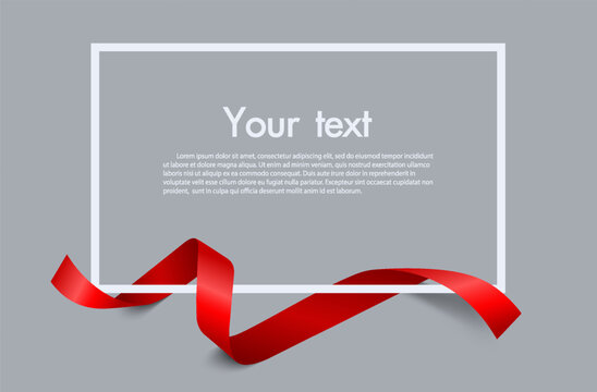 Frame and border of Red ribbon, template elements use for aniversary card , presentation or celebrate card ,Vector design