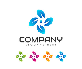 Four leaf logo concept design. Symbol graphic template element 