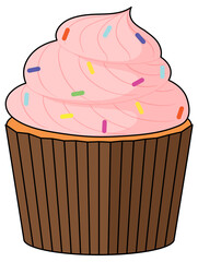 Cupcake with pink cream on top