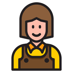 maid color line style icon