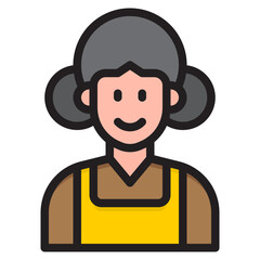 maid color line style icon