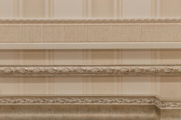 Skirting board material for interior vintage design retro of the corners of the flooring baseboard...