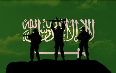 Flag of the Saudi Arabia in original proportions