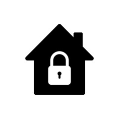 House protection icon. Home with lock