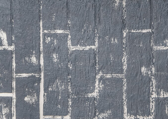 Grey vertical brickwork wall of blocks texture gray rough brick background