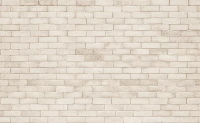 Photo sur Aluminium Mur de briques Fond de texture de mur de brique crème et blanche. Maçonnerie et revêtement de sol en pierre à l& 39 intérieur de la conception de vieux modèles de roche