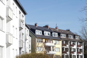Moderne weiße Wohngebäude, Bremen, Deutschland