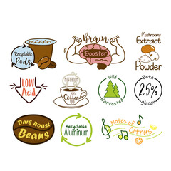 Coffee product quality template sticker set