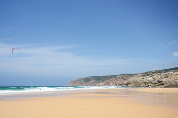 Kite surfing at Guincho beach, Portugal