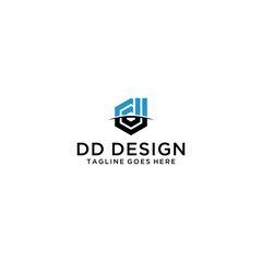 initial letter dd logo design