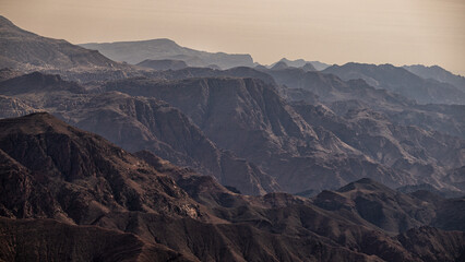 Beautiful desert mountains landscape. Wadi Dana, Jordan.