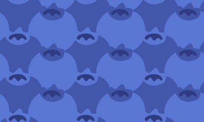Monochrome blue seamless pattern with blueberries