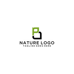 PB, BP nature initial logo design