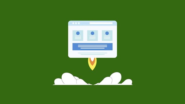 web browser startup animation.4K video animation