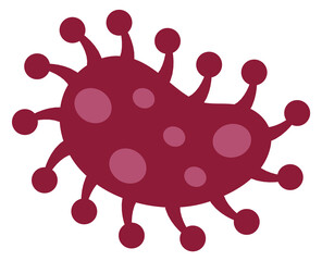 Red germ. Abstract bacteria. Disease bacillus icon