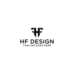 HF, FH initial logo sign design for your company