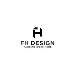 HF, FH initial logo sign design for your company