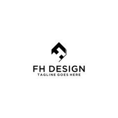 HF, FH initial logo sign design for your company