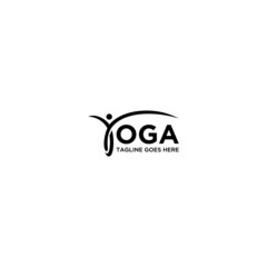 yoga logo sign design .