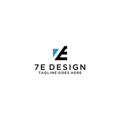 7E or E7 with the letter 7 formed in negative space for your logo design