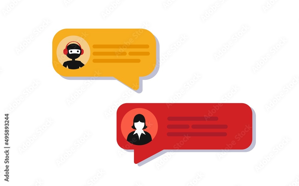 Poster chatbot conversation with artificial intelligence technology providing virtual customer support