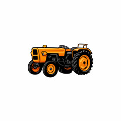 Tractor, farm equipment illustration vector