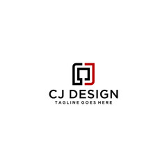 CJ, JC initial logo sign design