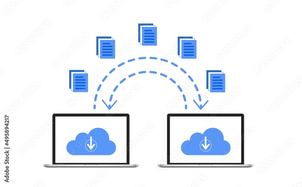 Poster smartphones file transfer. data transmission, ftp files receiver and laptop backup copy. document sh