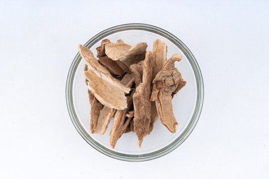 Lodh Pathani, Symplocos Racemosa Bark over isolated white Background