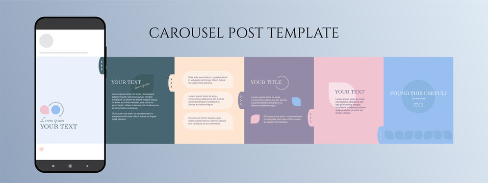 Template for carousel post in social network