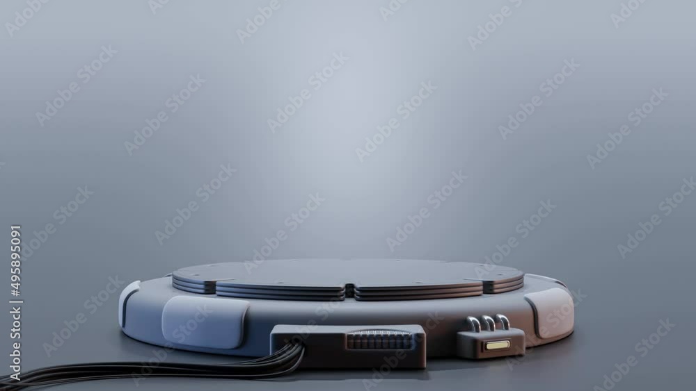 Poster technology background. power podium empty stage. sci-fi idea concept. technological elements innovat